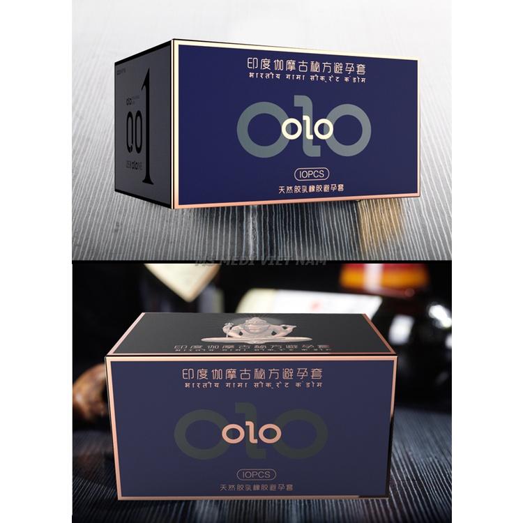 10 Bao Cao Su OLO Ấn Độ Xanh, Siêu Mỏng 001 Nhiều Gel Bôi Trơn, cảm giác chân thật.