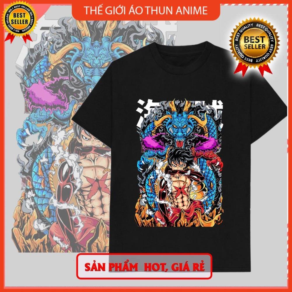 Áo Thun Đen Luffy Gear 5 và Rồng Kaido Cực Chất độc đẹp giá rẻ