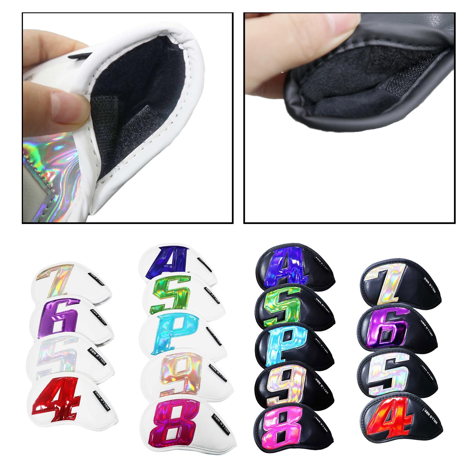 9x Golf Iron Head Cover Club Headcover Anti- Covers White