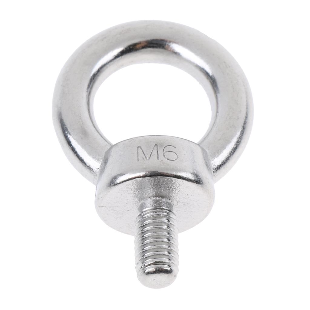 2 Pieces M6 Lifting Eye Bolts, Sturdy - 304 Stainless Steel