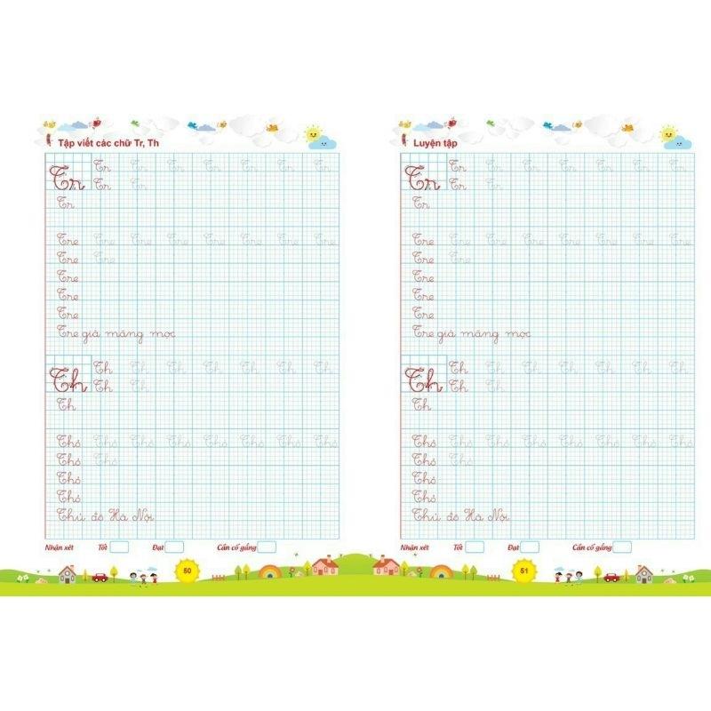 Vở luyện viết chữ hoa, chữ thường cỡ nhỏ theo nhóm
