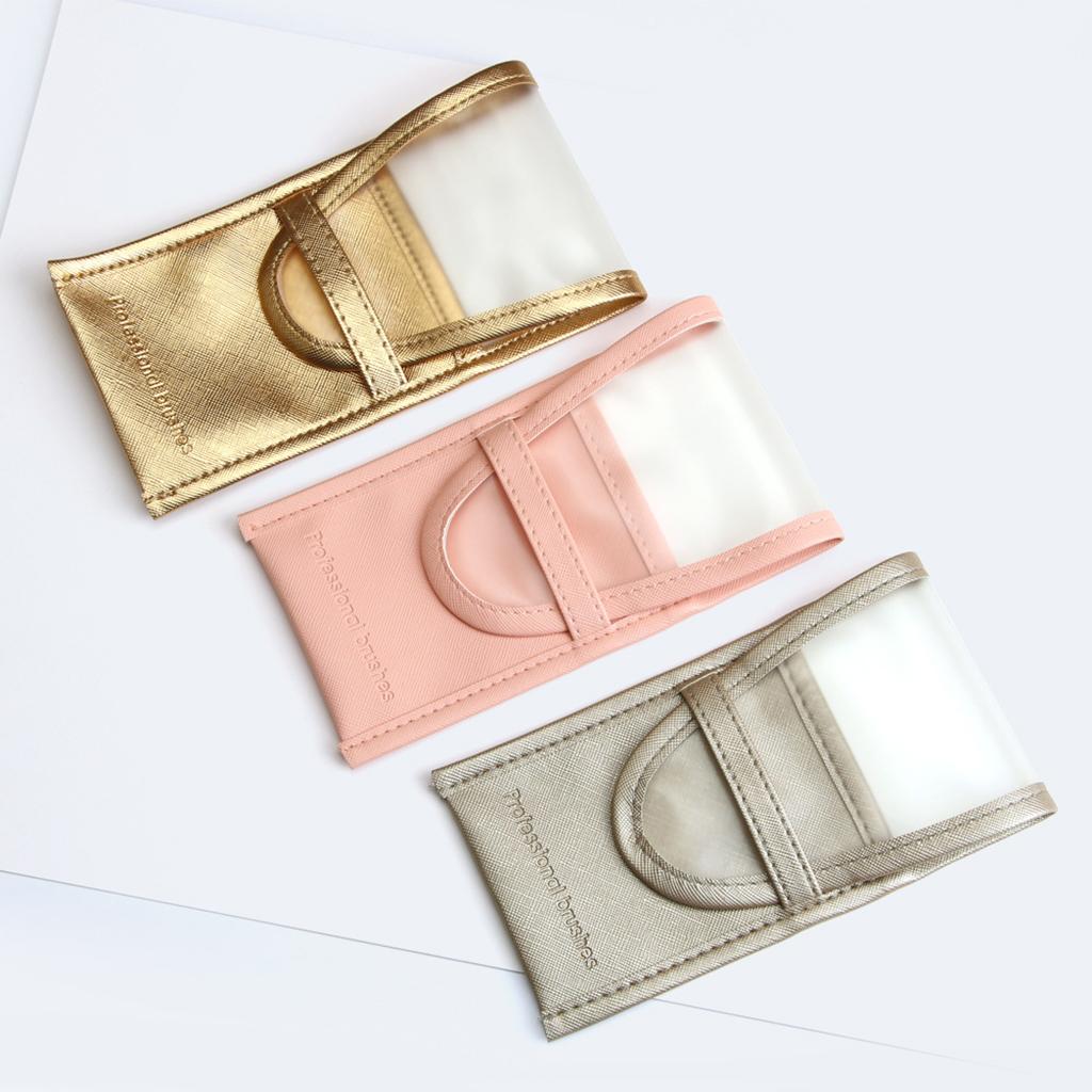 Matte PU Leather Makeup Brushes Organizer Bag Portable Eyeliner Pen Holder