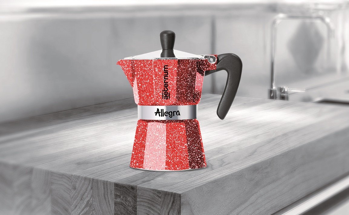 ẤM NẤU CÀ PHÊ BIALETTI MOKA POT MAKER ALLEGRA ALUMINIUM RED 3 CUPS