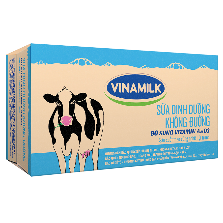 Thùng 48 Bịch Sữa Dinh Dưỡng Vinamilk Không Đường (220ml / Bịch)