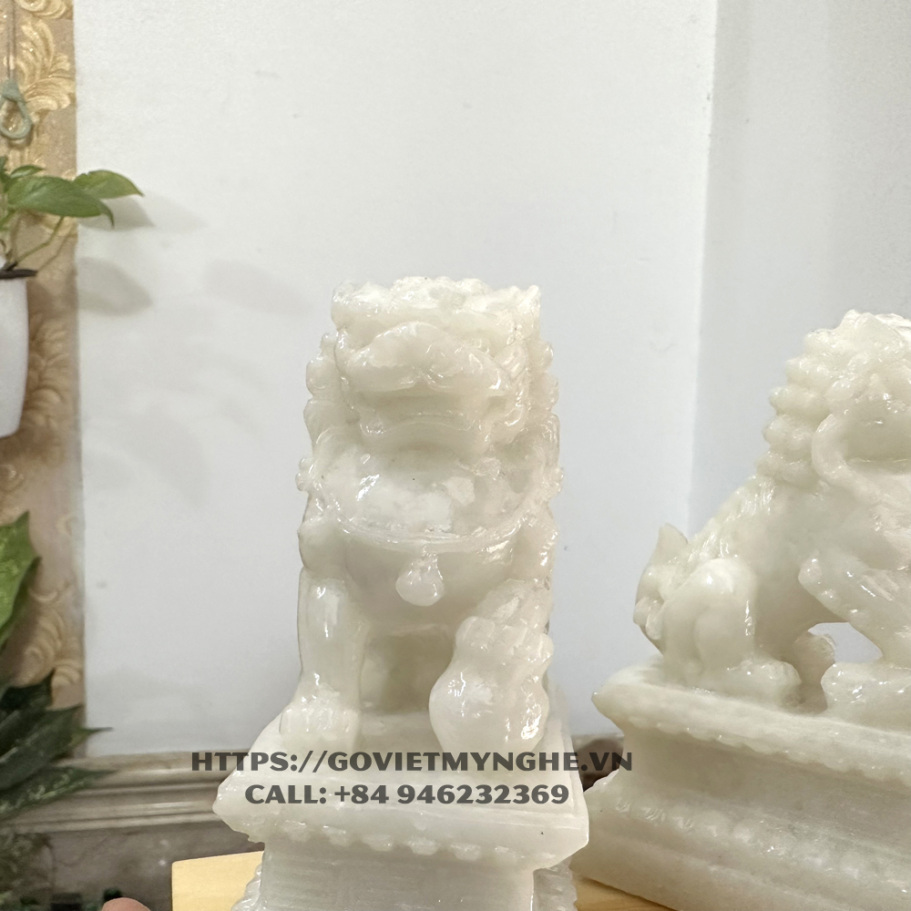 Cặp tượng đá trang trí kỳ lân - đá non nước