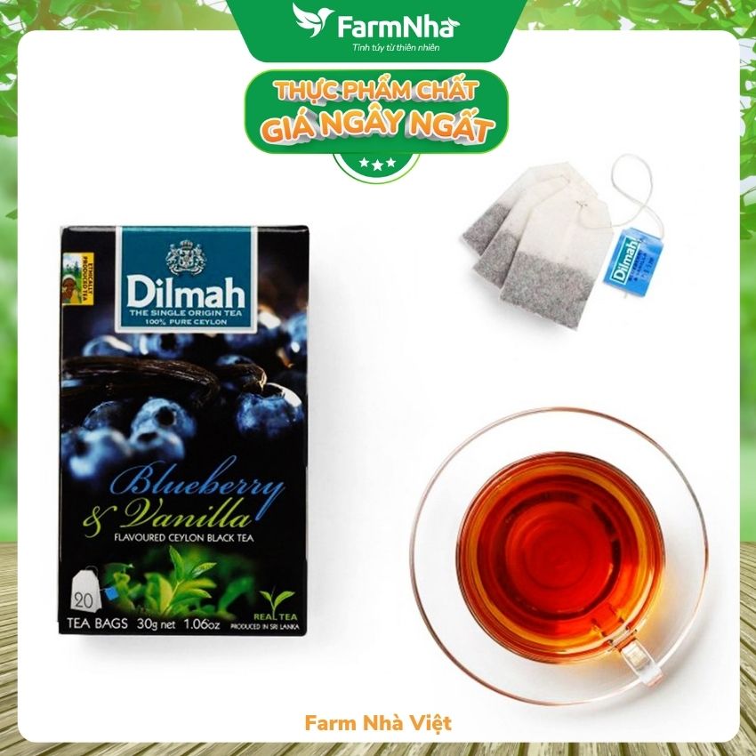 Trà Dilmah Blueberry & Vanilla (Hương việt quất & vanilla) túi lọc 30g 20 túi x 1.5g - Tinh hoa trà Sri Lanka