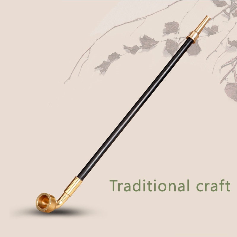 Tẩu thuốc gỗ cực đẹp kiểu dáng cổ trang dài, đầu gắn kim loại ( dài 30 -35 cm) SHOP THÀNH NHI