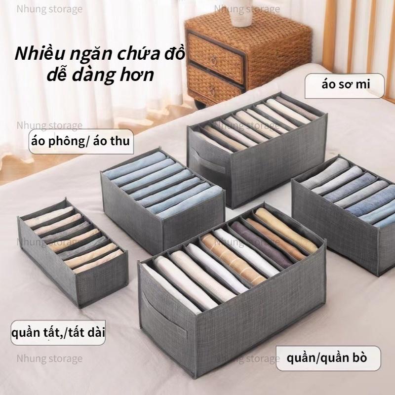Hộp Vải Đựng Quần Áo Chia Ngăn Bằng Vải Đa Năng Tiện Lợi - Túi Vải Đựng Quần Jean Áo Len
