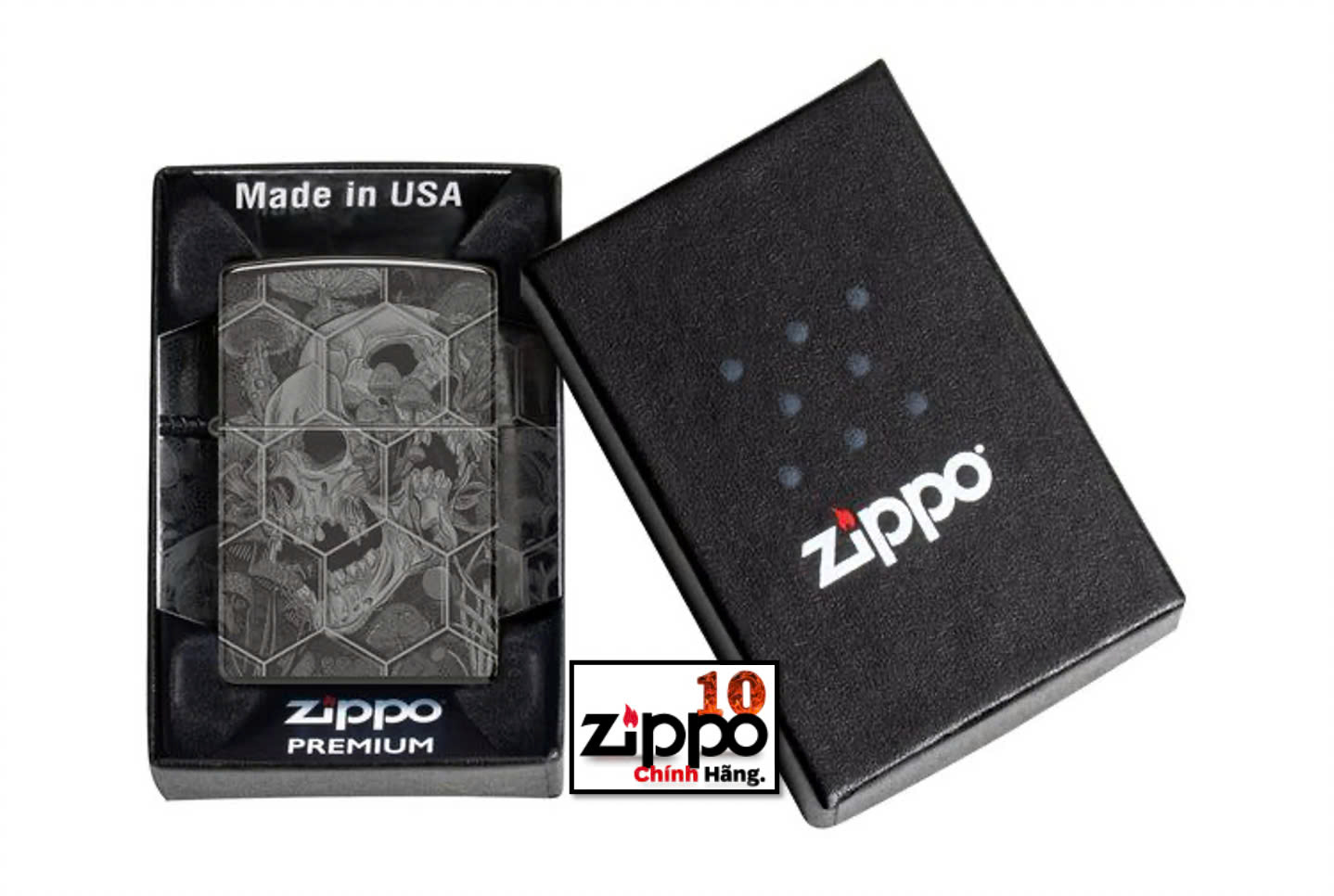 Bật lửa Zippo 46425 Mushroom Skulls Design - Chính hãng 100%