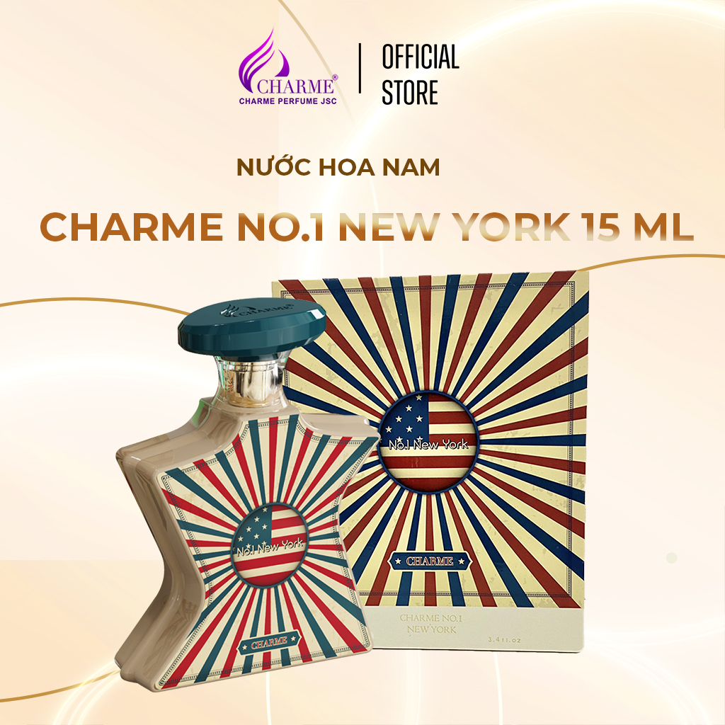 Nước hoa unisex cao cấp, Charme N0.1 NewYork, kết hợp gợi cảm, mùi hương gỗ và hương cay nồng, 15ml