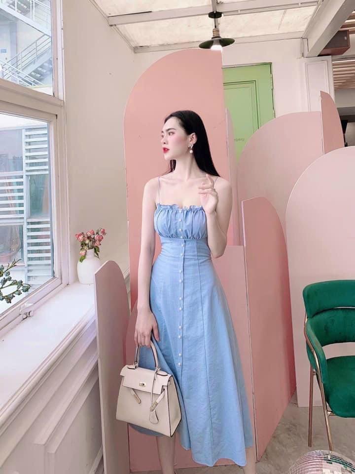ĐẦM 2 DÂY NHÚN NGỰC KẾT NÚT 9762