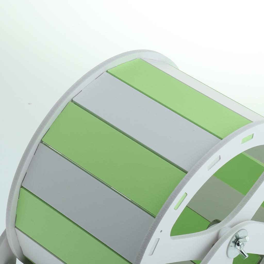 Mouse Wooden Exercise Wheel Silent Hamster Running Wheel Pet Toy Wheel Green