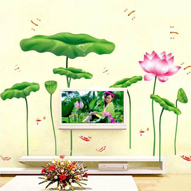 Decal dán tường Hoa sen