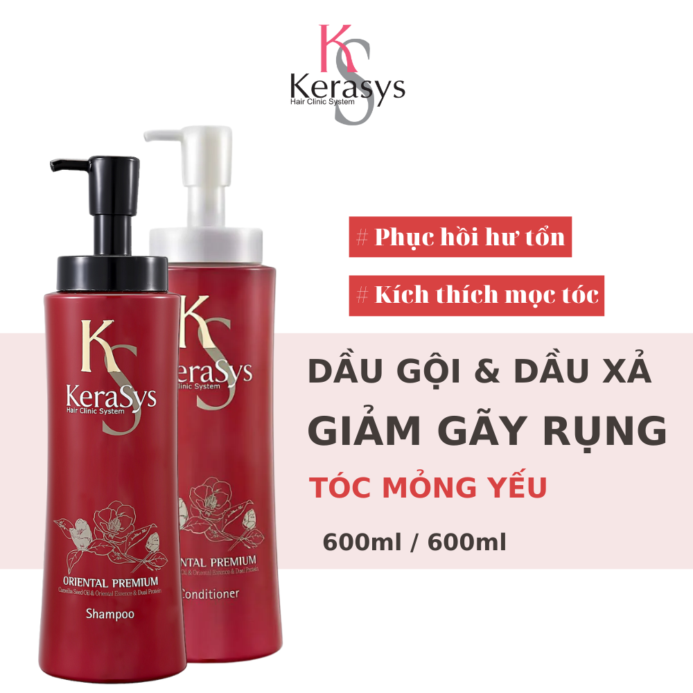 Combo Dầu Gội Cao Cấp Làm Dày Tóc Kerasys (600ml) + Dầu Xả Cao Cấp Làm Dày Tóc Kerasys (600ml) 