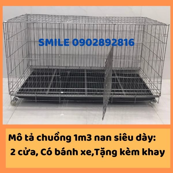 [MẪU MỚI] CHUỒNG,LỒNG CHO CHÓ,MÈO THÚ CƯNG LỚN 1M3X60X70CM GẤP GỌN NAN DÀY