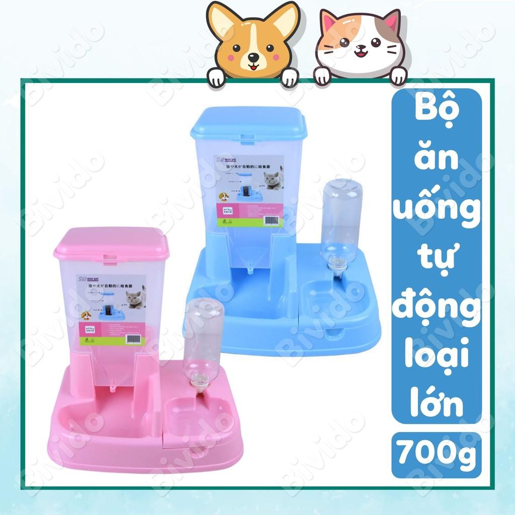 Bộ dụng cụ bát ăn nước uống tự động cho chó mèo loại lớn - Bivido Pet Shop