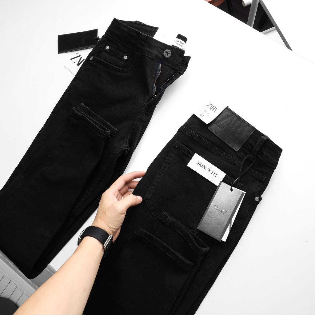 Quần jeans nam màu đen trơn form skinny chất cotton denim co giãn xịn QJZ4 - LASTORE MENSWEAR