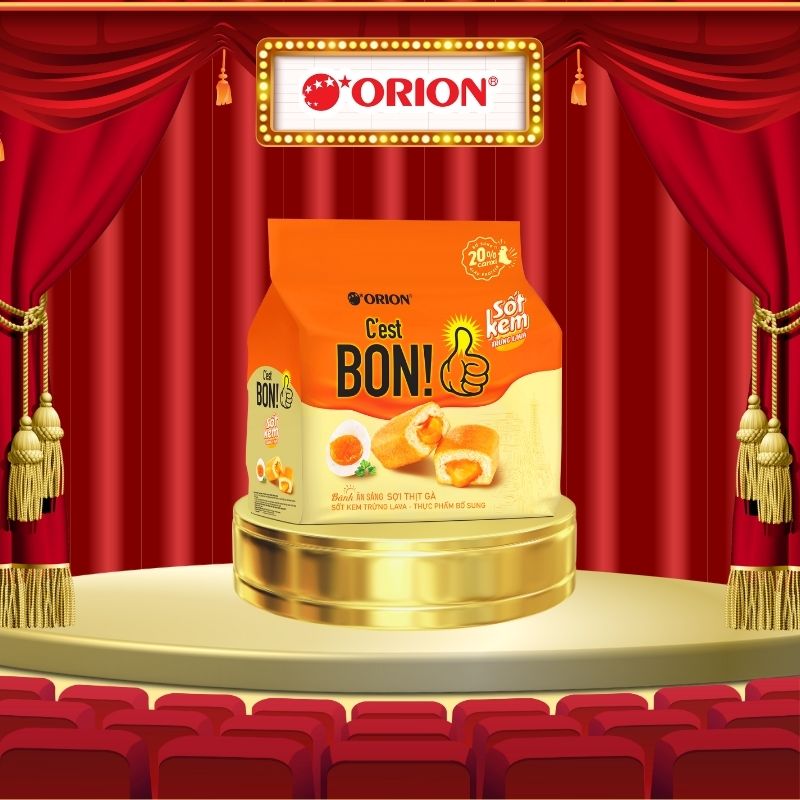 Túi 5 gói bánh ăn sáng Orion C'EST BON sốt nhân kem TRỨNG MUỐI (101.5G)