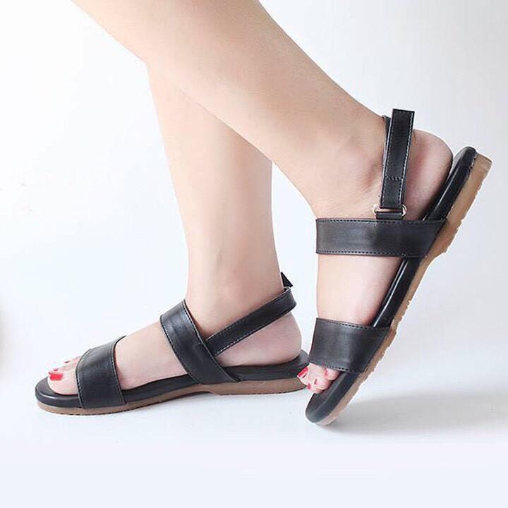 Sandal nữ big size quai ngang đế bằng cao cấp MS 6083