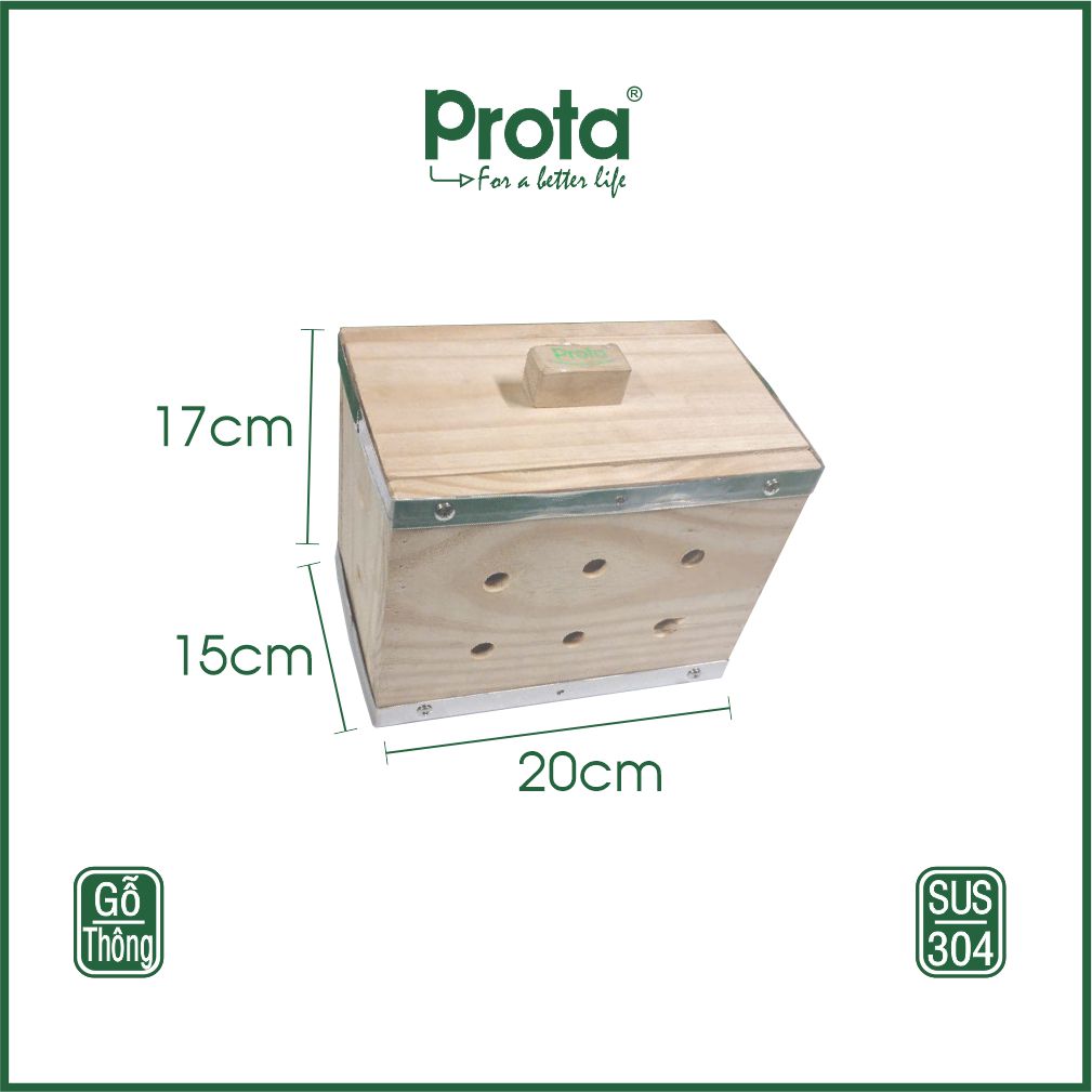 [CHÍNH HÃNG] HỘP GỖ ĐỰNG THẢO DƯỢC CHO PHÒNG XÔNG HƠI PROTA