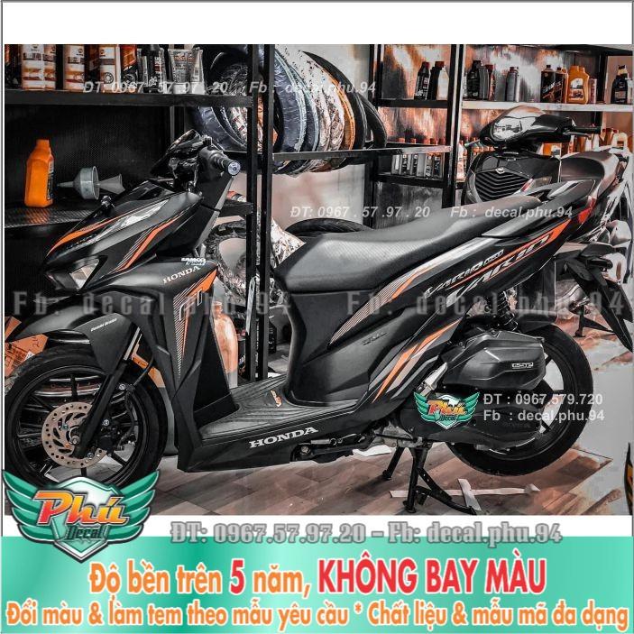 Tem rời Vario đen nhám Cam 2020