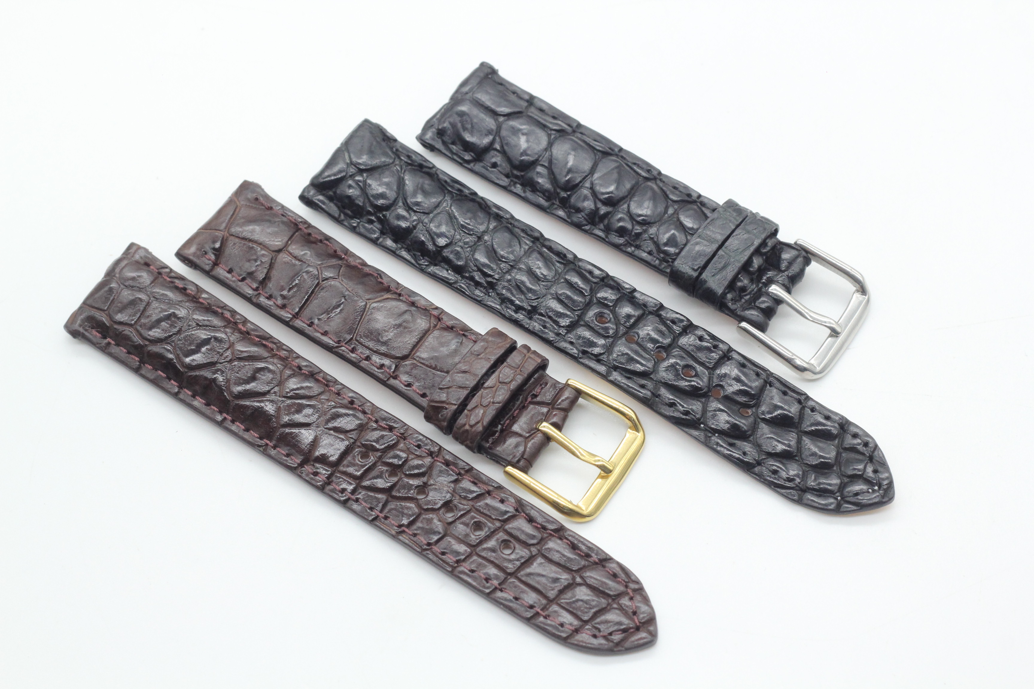 Dây Đồng Hồ Gai Chân Cá Sấu Songhan Leather,Dây Da Đồng Hồ Cá Sấu Size 22mm,20mm Gắn Chốt Thông MInh+ Khóa Kim,Bảo Hành 6 Tháng