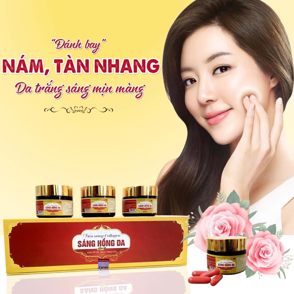 Viên uống giảm sạm nám tàn nhang Sáng Hồng Da CoCo tinh chất sâm tố nữ giúp đẹp da ngăn ngừa lão hóa