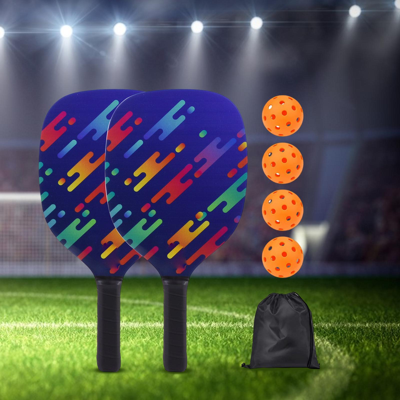 Portable Pickleball Paddle Racket Rackets 4 Pickleballs Comfort Grip for Men