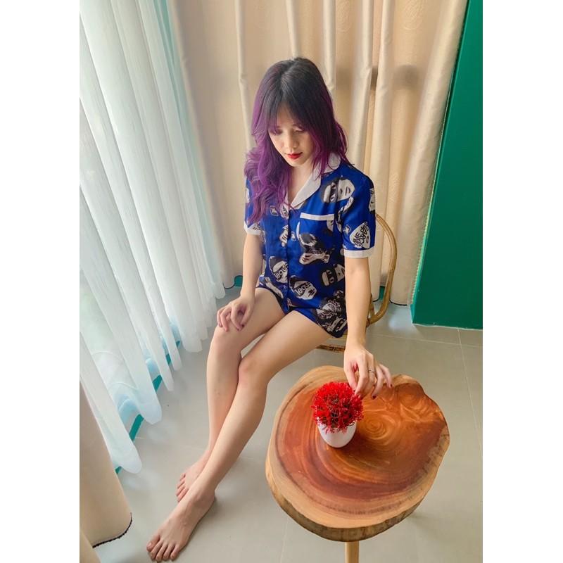 Bộ PIJAMA lụa hàng thiết kế chuẩn đẹp, bộ cộc tay đủ size từ 40-65kg