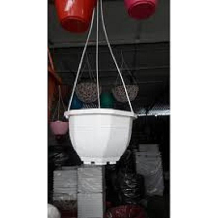 10 chậu nhựa trồng hoa có móc treo hình lục giác - Size 21 x14 cm