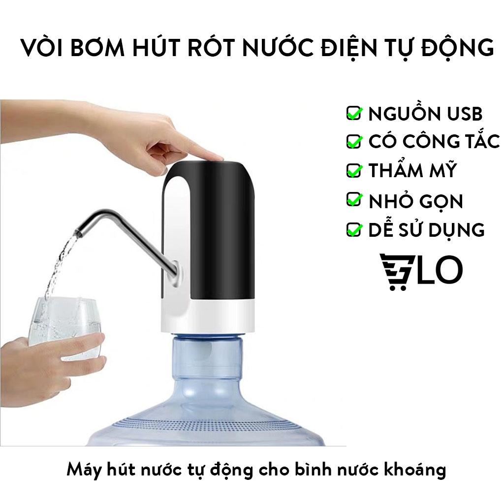 Vòi Bơm Hút Rót Nước Điện Tự Động Sạc Nguồn USB Cho Bình Nước Khoáng