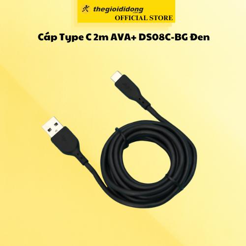 Cáp Type C 2m AVA+ DS08C - Hàng Chính Hãng