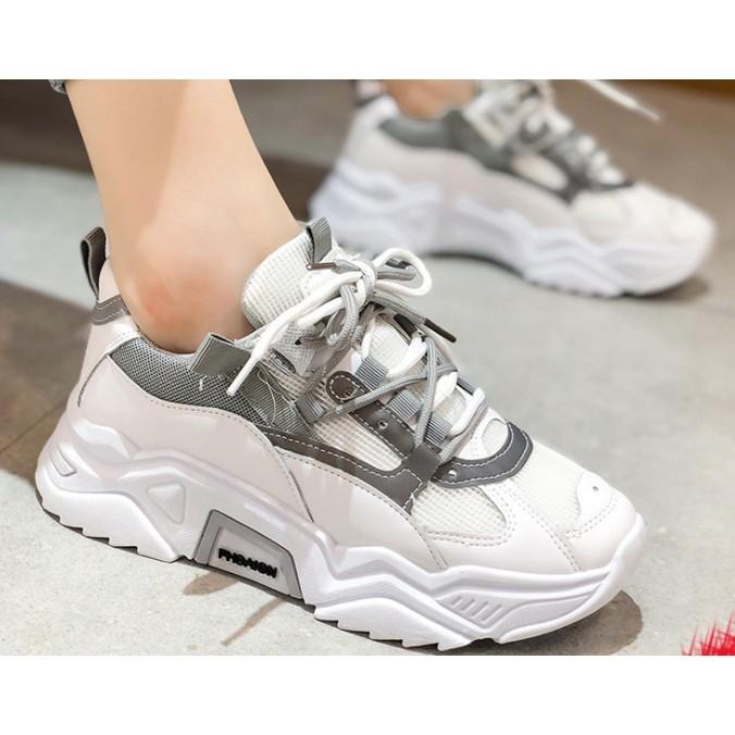 Giày Sneaker Thể Thao Nữ thời trang đế độn phối màu hàn quốc mã số 21 22