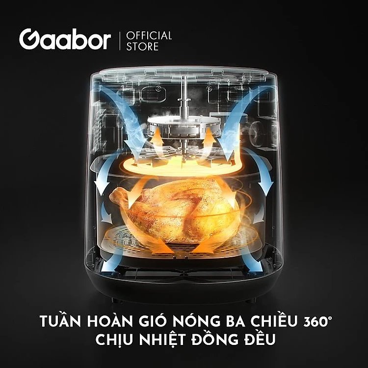 Nồi chiên không dầu GAABOR GA-M6A dung tích 6 lít công suất mạnh 1700W - Hàng Chính Hãng