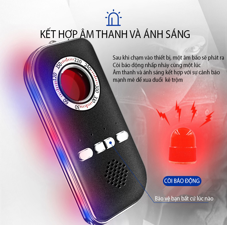 Máy Dò Phát Hiện Camera, Còi Báo Động Chống Trộm, Dò Tiền Giấy Cao Cấp K300