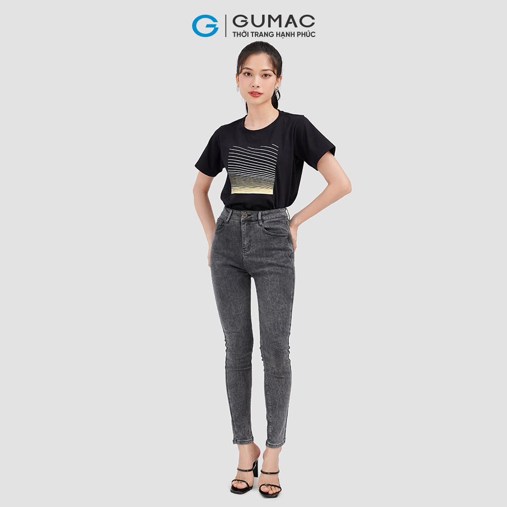 Áo thun nữ GUMAC ATC09011 áo thun nữ in sọc ngang