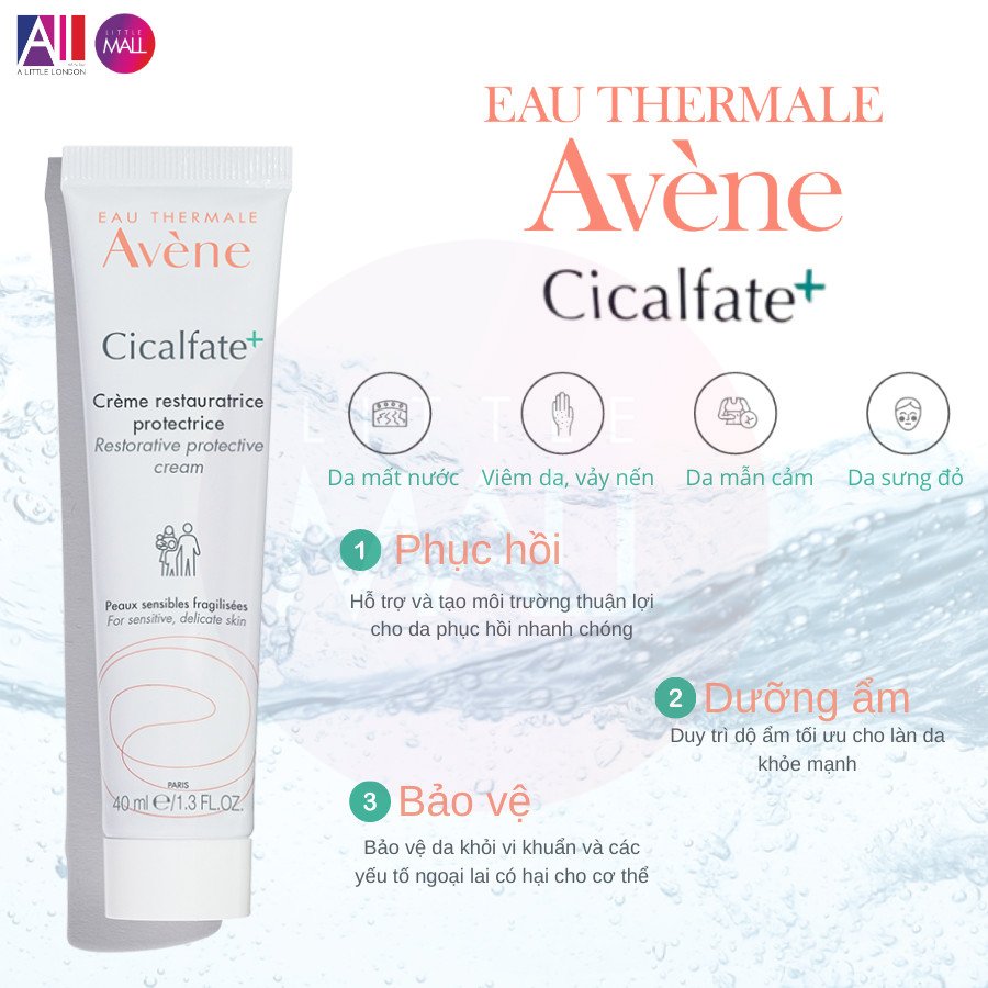 Kem phục hồi làm lành da Avene Cicalfate Cream 15ml/40ml TẶNG mặt nạ Sexylook