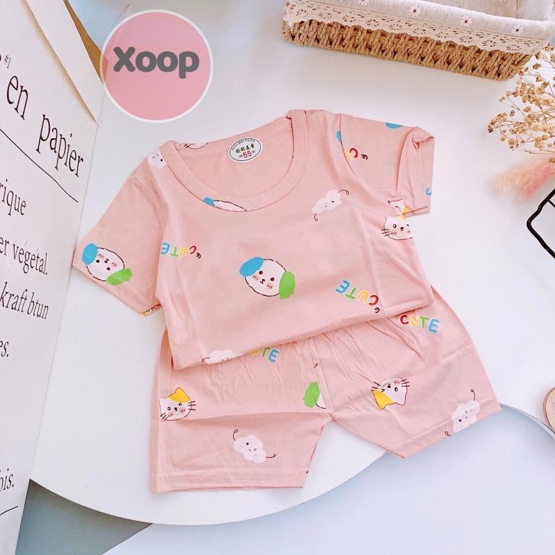 Bộ Cộc Tay Cotton Lạnh Cực Đẹp Cho Bé