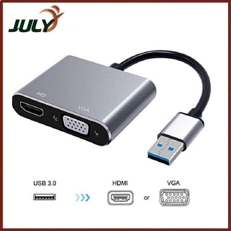 Cáp chuyển USB 3.0 ra HDMI và VGA - JL