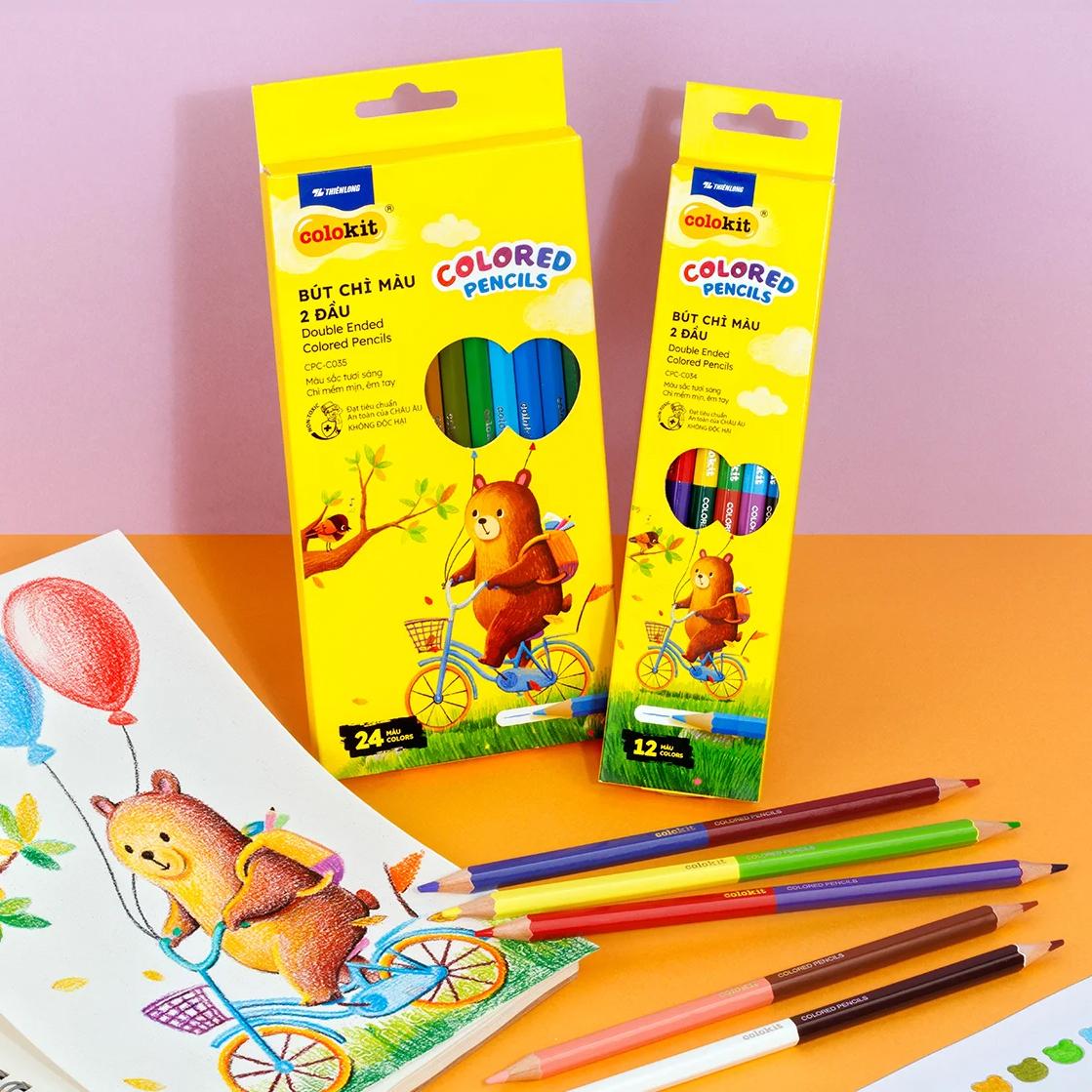 Hộp 12 Bút Chì Màu Hai Đầu - Double Ended Colored Pencils - Colokit CPC-C035
