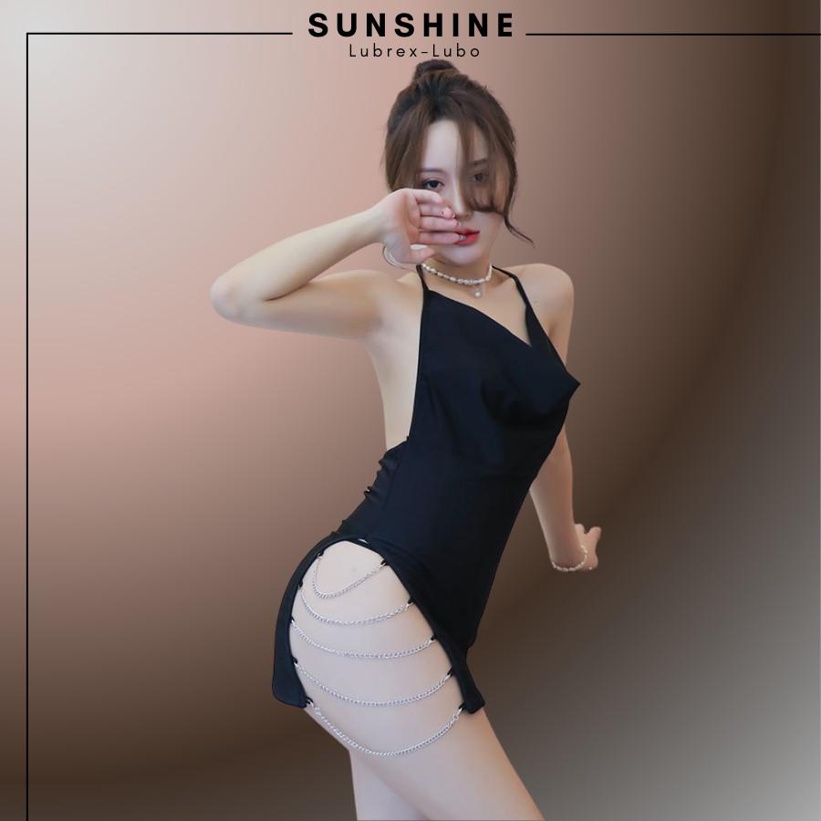 Đầm ngủ sexy cao cấp phối dây Váy ngủ 2 dây sexy dành cho nữ Sunshine Lubrexlubo -XICH1311