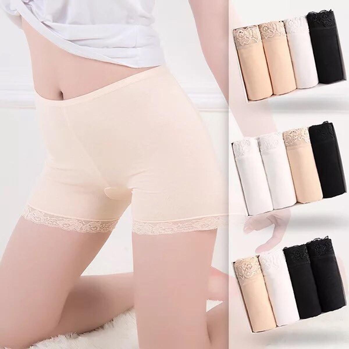 Quần bảo hộ mặc trong váy màu trơn phối ren