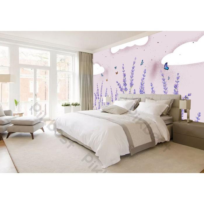 Tranh dán tường Hoa oải hương thơm mát, tranh dán tường 3d hiện đại MS1285585