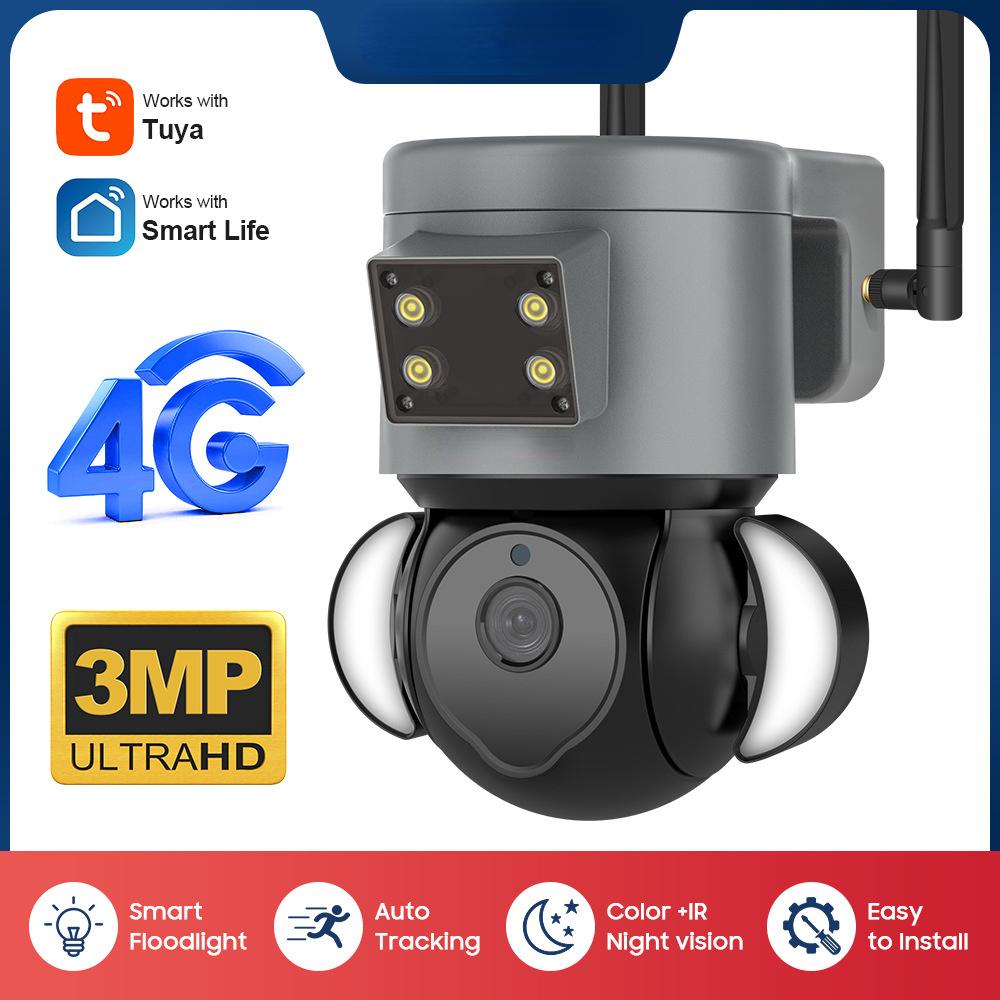 Tư Nhân Mẫu Graffiti Thông Minh 4G Camera Giám Sát Tuya Không Dây Bóng Chống Nước Máy HD Thẻ 4G Lắp Camera