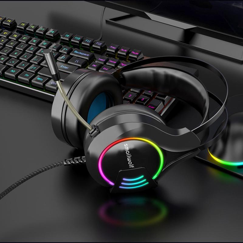 Đèn Có Dây Game Thủ Tai Nghe Cho PS5 1 Máy Tính Bass Stereo Máy Tính Laptop Game Thủ Chuyên Nghiệp Tai Nghe Có Micro Quà Tặng