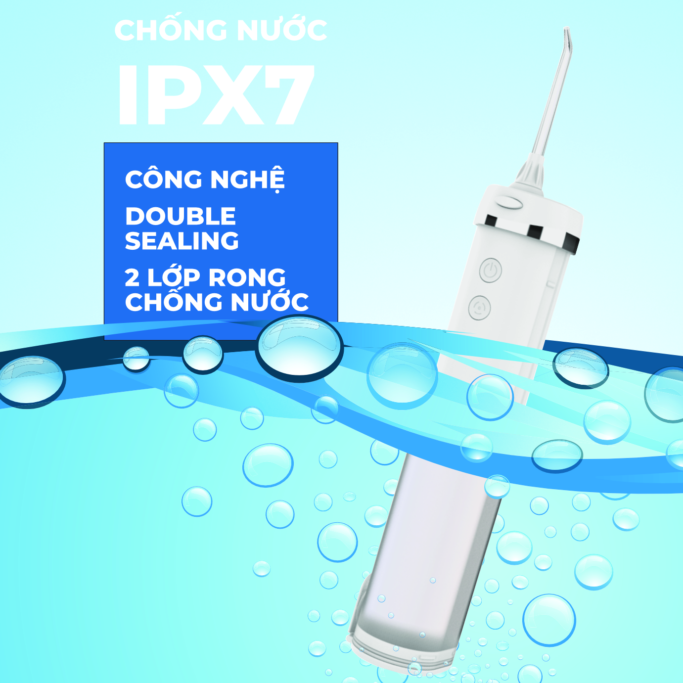 Tăm nước cầm tay H2ofloss HF-10, phiên bản tăm nước mini nhỏ gọn chỉ 14.5 cm dành cho người di chuyển nhiều