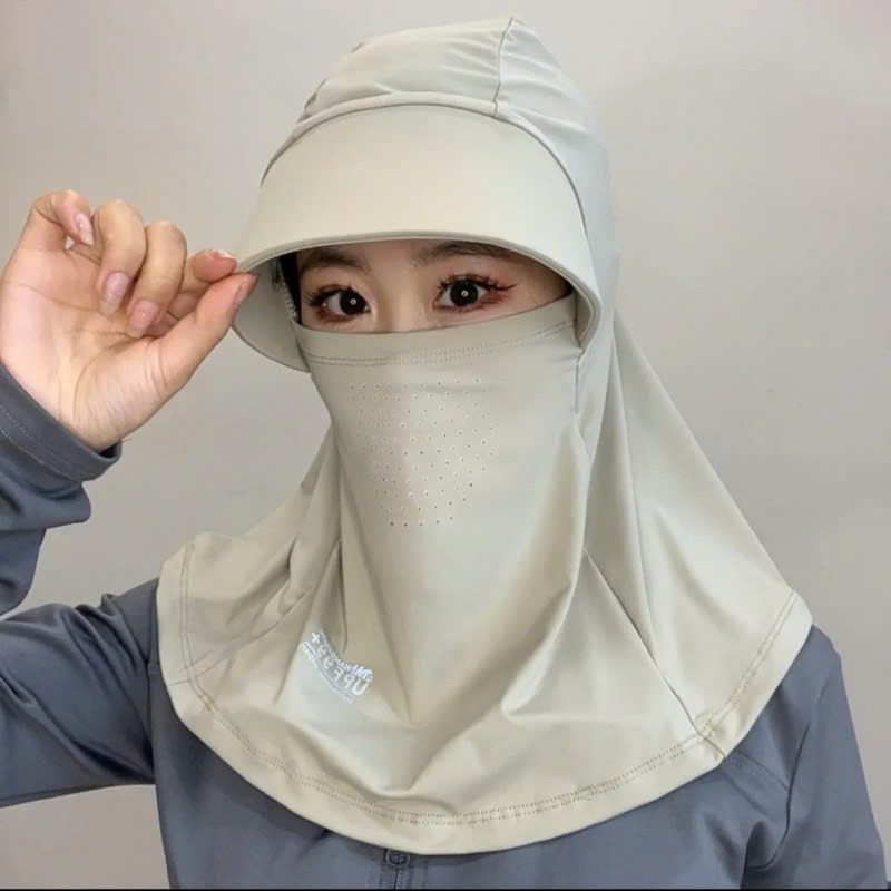 Mũ che nắng , Mũ lụa băng thoáng khí, có khăn choàng chống nắng mùa hè phù hợp  cho cả nam và nữ