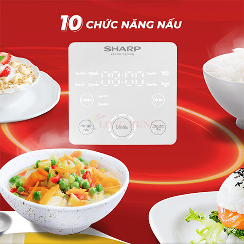 Nồi cơm điện tử Sharp 1.1 lít KS-COM110DV - Hàng chính hãng