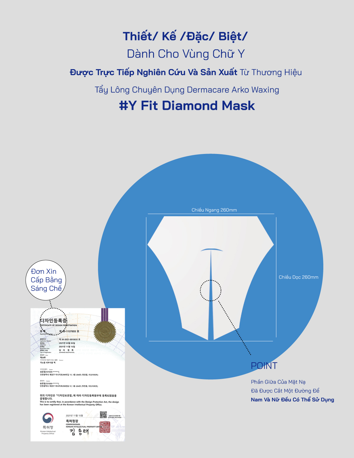 [VITAPIBU] [Y-zone 마스크] Mặt Nạ Cấp Ẩm, Dưỡng Trắng Và Làm Dịu Vùng Chữ Y Blue Petal YZone Diamond Calming Mask