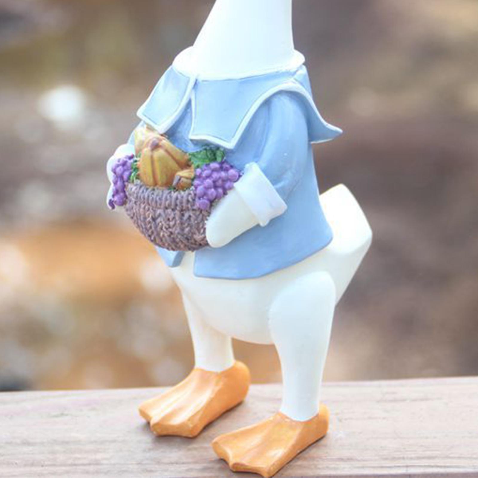 Garden Statues Art Crafts Resin Duck Figurines for Shelf Garden Cabinet